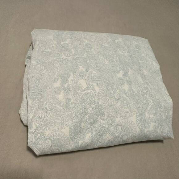 Ralph Lauren Light Blue White Paisley Print Fitted Queen Sheet Cotton - Picture 1 of 5